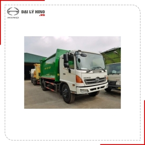 XE ÉP RÁC 20 KHỐI HINO FM8JN7A - MÁNG NẠP RÁC LIỀN THÙNG